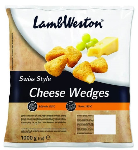 [PZ/30113] CHEESE WEDGES SWISS STYLE LAMBWESTON 6 KG
جبن ودجز على الطريقة السويسرية لامبوستون 6 ك