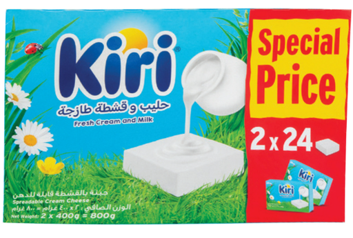 [DR/50176]  Cream Cheese  Kiri Squares – Spreadable – 24 Pieces (2x Pack)